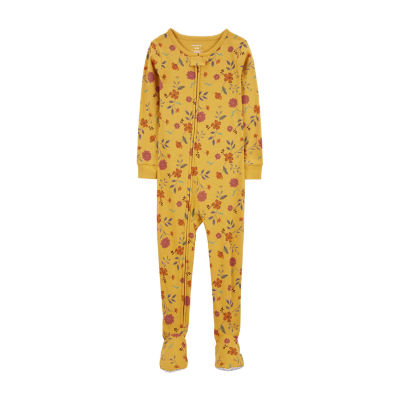 Carter's Toddler Girls Footed Long Sleeve One Piece Pajama, Color Gold JCPenney