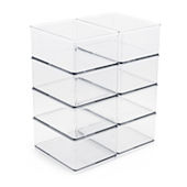 Home Expressions Acrylic 4-pc. Stackable Storage Bin Set | White | One Size | Bins + Baskets Storage Bins | Stackable|Multi-pack|Pvc Free