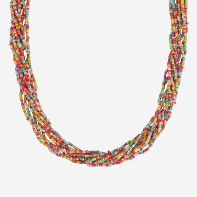 Mixit Gold Tone Inch Bead Beaded Necklace