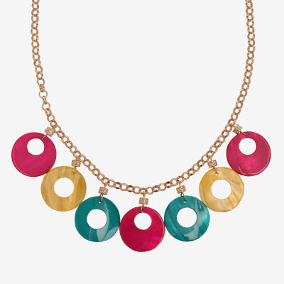 Mixit Gold Tone 18 Inch Cable Round Statement Necklace