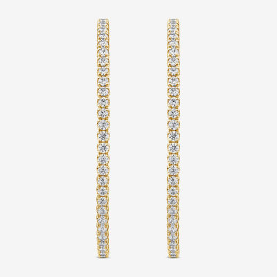 (G / SI1-SI2) 5 CT. T.W. Lab Grown White Diamond 10K and 14K White or Yellow Gold 56.4mm Hoop Earrings