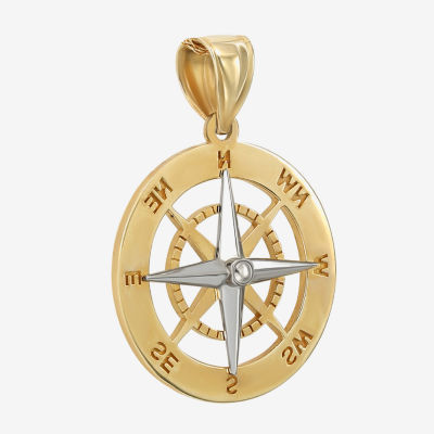 Mens 14K Gold Round Pendant