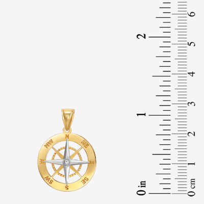 Mens 14K Gold Round Pendant