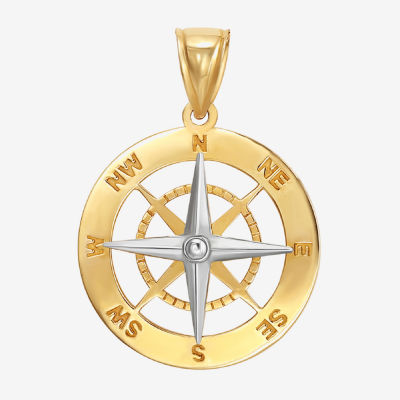 Mens 14K Gold Round Pendant