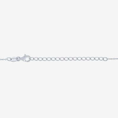 Taurus Womens Lab Created White Sapphire Sterling Silver Round 16 Inch Pendant Necklace