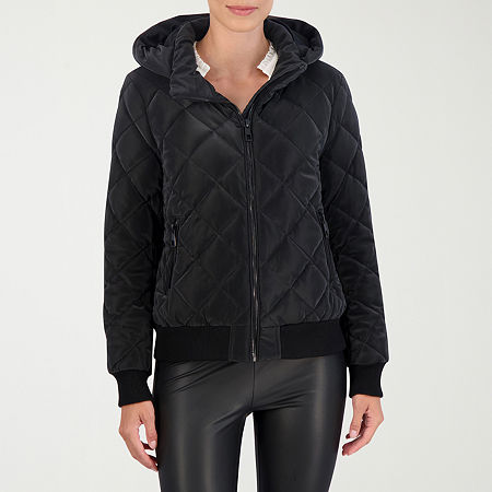 Womens Heavyweight Bomber Jacket, Small, Black