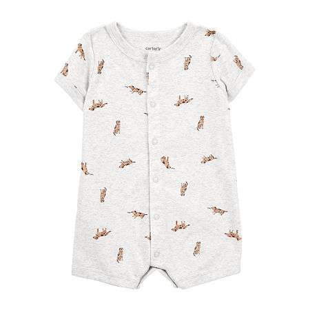 Carter's Baby Boys Short Sleeve Romper, 6 Months, Gray