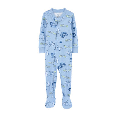 Carter's Baby Boys Footed Rib Crew Neck Long Sleeve One Piece Pajama