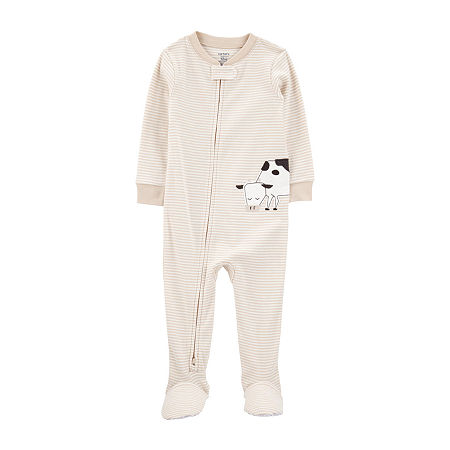 Carter's Baby Boys Footed Long Sleeve One Piece Pajama, 18 Months, Brown