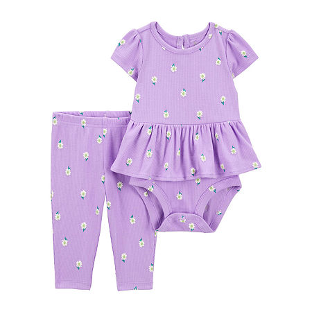 Carter's Baby Girls 2-pc. Pant Set, Newborn, Purple