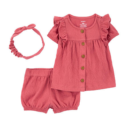 Carter's Baby Girls 3-pc. Short Set, 12 Months, Red