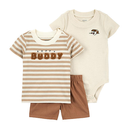 Carter's Baby Boys 3-pc. Short Set, 6 Months, Brown