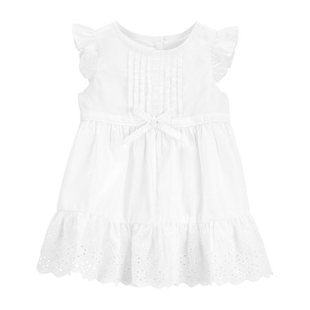 Oshkosh Baby Girls Sleeveless A-Line Dress, 6 Months, White