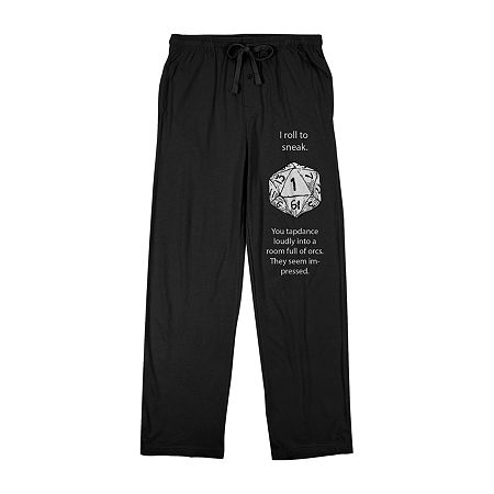 Dungeons And Dragons Mens Fleece Pajama Pants, X-large, Black