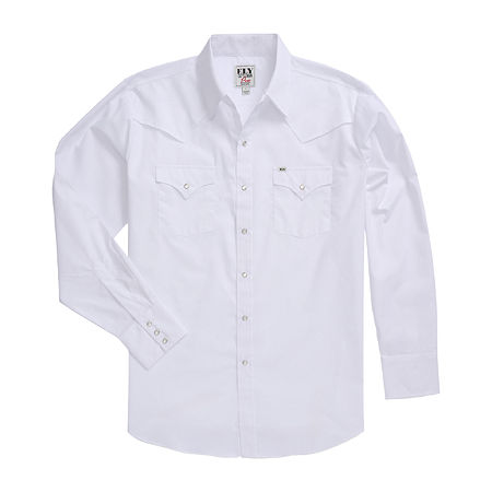 Ely Cattleman Outdoor Tall Mens Long Sleeve Western Shirt, 3x-large Tall, White