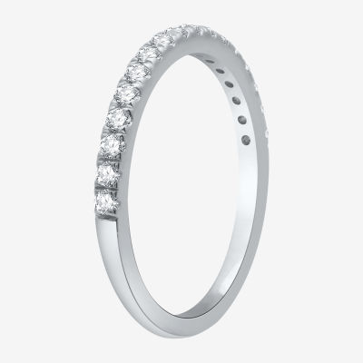 Signature By Modern Bride (H-I / I1) Womens 2 1/4 CT. T.W. Lab Grown White Diamond 10K White Gold Side Stone Halo Bridal Set