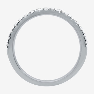 Signature By Modern Bride (H-I / I1) Womens 2 1/4 CT. T.W. Lab Grown White Diamond 10K White Gold Side Stone Halo Bridal Set