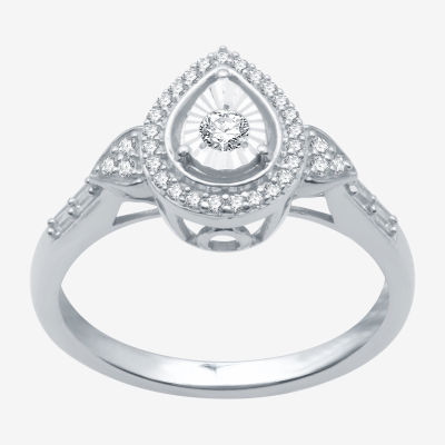 Promise My Love Womens 1/4 CT. T.W. Natural White Diamond Sterling Silver Ring