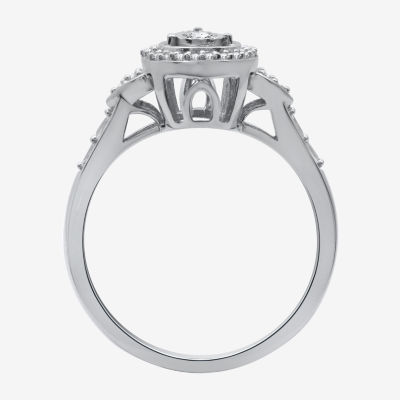 Promise My Love Womens 1/4 CT. T.W. Natural White Diamond Sterling Silver Ring