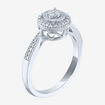 Limited Time Special! Womens 1/10 CT. T.W. Genuine White Diamond Sterling Silver Halo Cocktail Ring