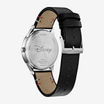 Citizen Mickey Mouse Mickey Mouse Unisex Adult Black Leather Strap Watch Bv1130-03w