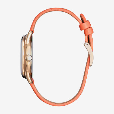 Citizen Minnie Mouse Womens Pink Leather Strap Watch Fe6087-04w