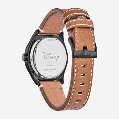 Citizen Mickey Sport Mickey Mouse Mens Brown Leather Strap Watch