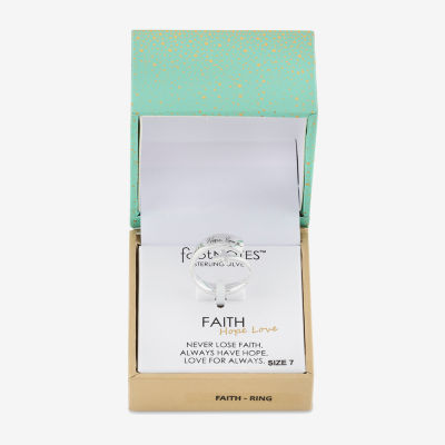 Footnotes Faith Womens Sterling Silver Cross Bypass  Band