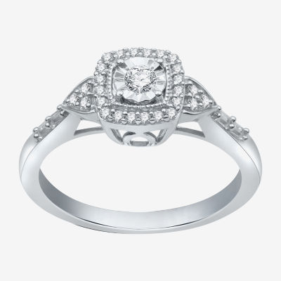 Promise My Love Womens 1/4 CT. T.W. Natural White Diamond Sterling Silver Promise Ring