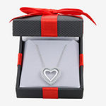 Limited Time Special! Womens 1/10 CT. T.W. Genuine White Diamond Sterling Silver Heart Pendant Necklace