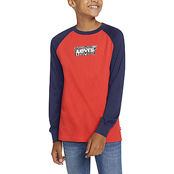 Levi's Big Boys Crew Neck Long Sleeve Graphic T-Shirt, Color: Tomato -  JCPenney