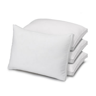 Ella Jayne Gussetted Medium Density Plush Down Alternative Pillow, for All Sleep Positions, Set of 4