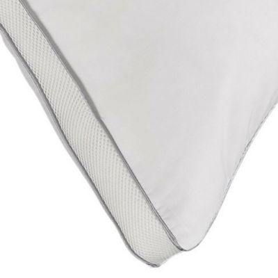Ella Jayne Cotton Mesh Gusseted Shell Medium Density Memory Fiber Pillow, for All Sleep Positions