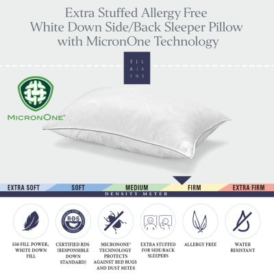 Ella Jayne White Down Pillow, with MicronOne Dust Mite, Bedbug