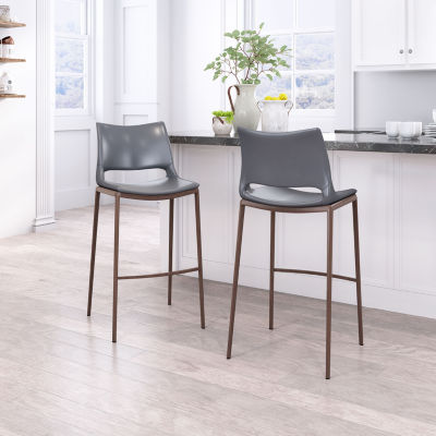 Zuo Modern Ace 2-pc. Upholstered Bar Stool