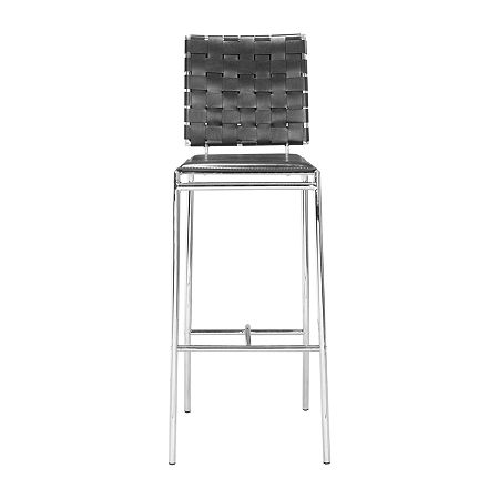 Criss Cross 2-pc. Counter Height Upholstered Bar Stool, One Size, Black