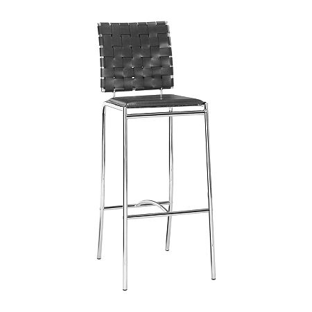 Criss Cross 2-pc. Counter Height Upholstered Bar Stool, One Size, Black