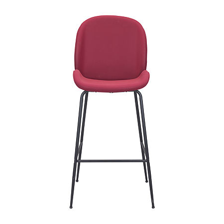 Miles Upholstered Bar Stool, One Size, Red