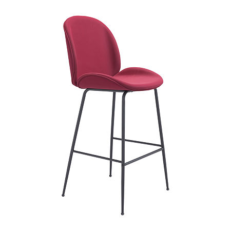 Miles Upholstered Bar Stool, One Size, Red