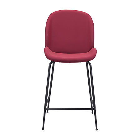 Miles Counter Height Upholstered Bar Stool, One Size, Red