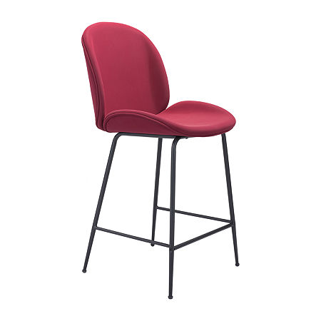 Miles Counter Height Upholstered Bar Stool, One Size, Red