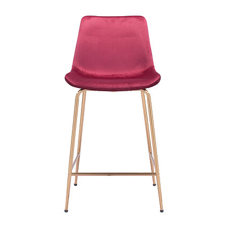 Tony Counter Height Upholstered Bar Stool, One Size, Red