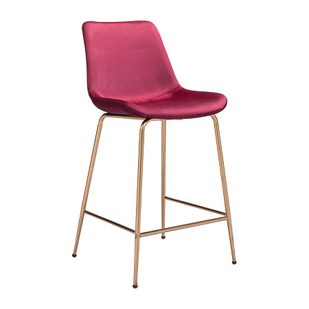 Tony Counter Height Upholstered Bar Stool, One Size, Red