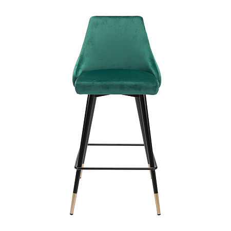 Piccolo Counter Height Upholstered Bar Stool, One Size, Green