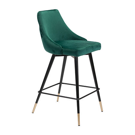 Piccolo Counter Height Upholstered Bar Stool, One Size, Green