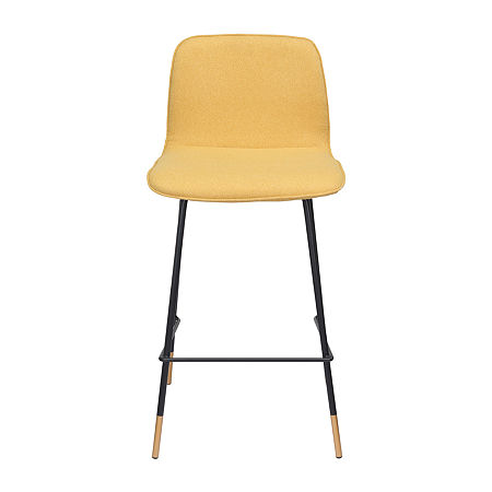 Var Counter Height Upholstered Bar Stool, One Size, Yellow