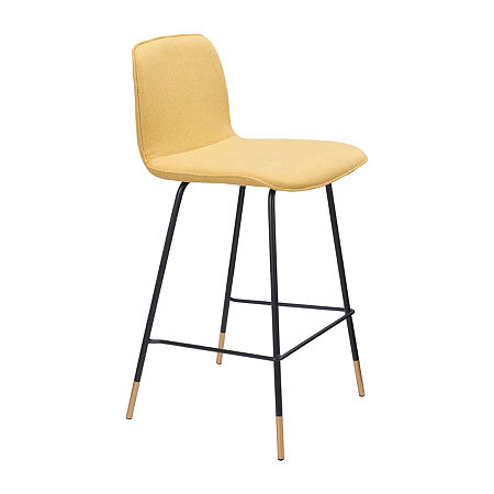 Var Counter Height Upholstered Bar Stool, One Size, Yellow