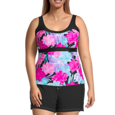 ZeroXposur Floral Tankini Swimsuit Top Plus
