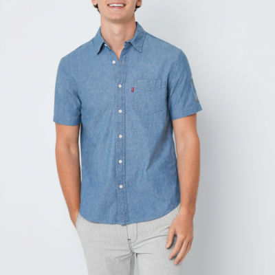 Levi's® Mens Classic Fit Short Sleeve Button-Down Shirt, Color: Indigo -  JCPenney