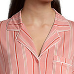Liz Claiborne Womens V-Neck Long Sleeve 2-pc. Pant Pajama Set